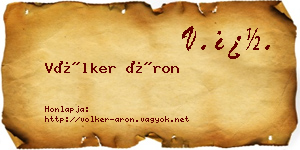 Völker Áron névjegykártya