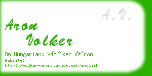 aron volker business card